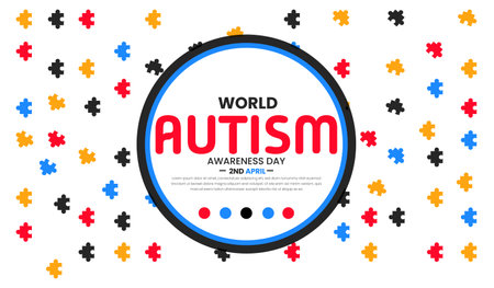 World Autism Awareness Day Vector Template Design Illustration. Suitable for greeting card, poster and banner.のイラスト素材