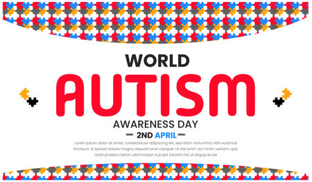 World autism awareness day banner template design. Vector illustration EPS10.のイラスト素材