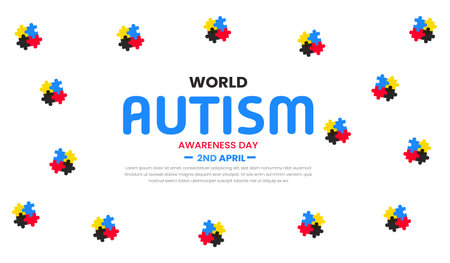 World Autism Awareness Day Vector Template Design Illustration. Suitable for greeting card, poster and bannerのイラスト素材