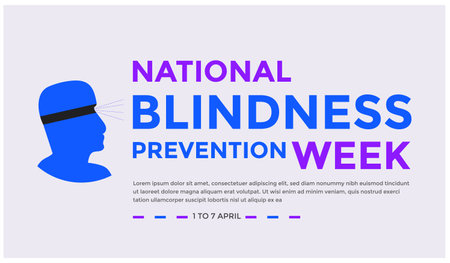 National Blindness Awareness Week. Banner, poster template. Vector illustrationのイラスト素材