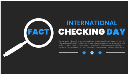 Vector illustration of International Checking Day background with magnifying glass.のイラスト素材