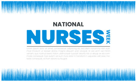 National Nurses Day banner design template. Blue and white colors.のイラスト素材