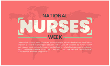 National Nurses Week typography design with map of the world.のイラスト素材