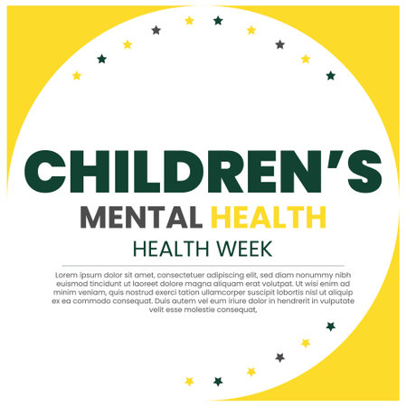 Chidren's Mental Health Awareness Month Vector Template Design Illustrationのイラスト素材
