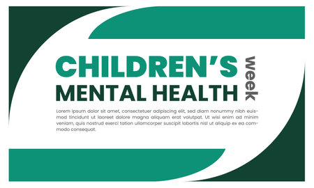 CHILDERS MENTAL HEALTH horizontal banner. Vector illustrationのイラスト素材