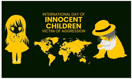 International Day of Innocent Children Victims of Aggression. Template for background, banner, card, poster.のイラスト素材