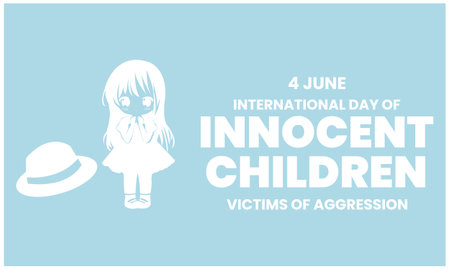 International Day of Innocent Children Victims of Aggression. Template for background, banner, card, poster.のイラスト素材