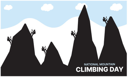 National Mountain Climbing Day National Mountain Climbing Dayのイラスト素材