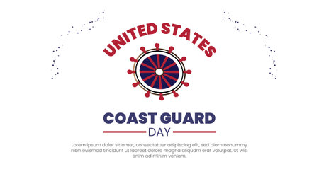 U.S coast guard day design templet, National Columbus Day. Holiday concept. Template for background, banner, card, poster with text inscription. Vector illustration.のイラスト素材