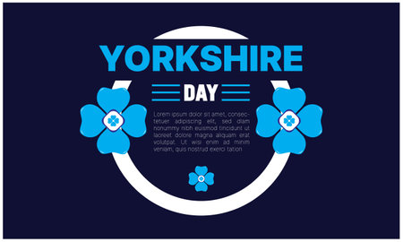 Happy Yorkshire Day flower design over blue  background vector illustration. vector graphic design.のイラスト素材