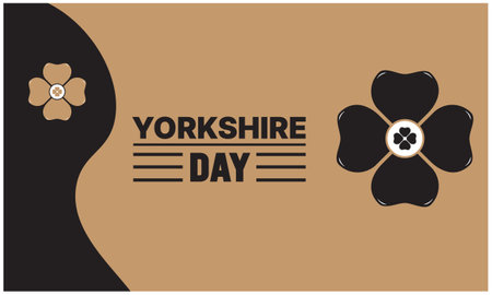 Happy Yorkshire Day. Template for background, banner, card, poster with flowers. Vector illustrationのイラスト素材