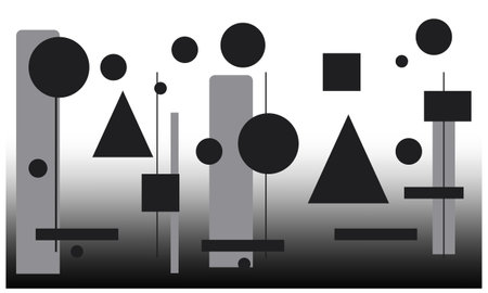 Abstract black and white background with geometric shapes. Vector illustration for your design.のイラスト素材