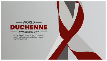 Duchenne Awareness Day. Vector illustration of a red ribbon.のイラスト素材