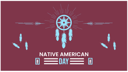 National Native American Day. Holiday concept. Design element for poster, card, banner. Vector illustrationのイラスト素材