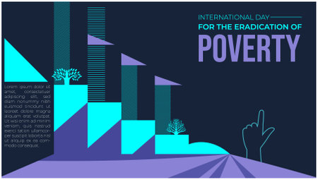 International Day for the Eradication of Poverty, Modern design template for brochure, flyer, cover, magazine or annual report. Vector illustrationのイラスト素材