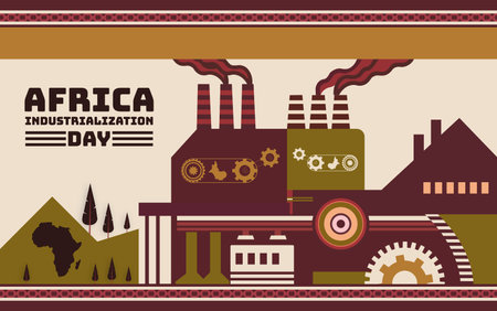 African Industrialization day, Africa Industry Day design templetのイラスト素材