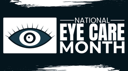 National Eye Care Month background, banner or poster design template. observed every year in January.のイラスト素材