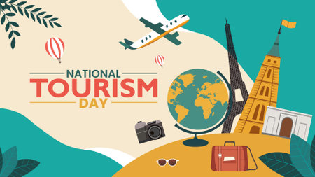 National tourism day design templet worldのイラスト素材