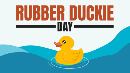 Rubber duckie day design templet bannerのイラスト素材