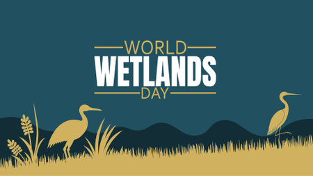 Protecting Nature: Celebrating World Wetlands Dayのイラスト素材