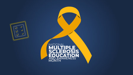 Raising Awareness National Multiple Sclerosis Month, concept. Banner templateのイラスト素材