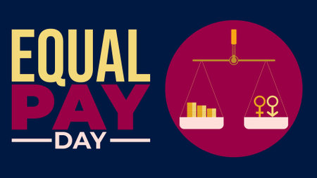 Achieving Equal Pay Equal Pay Day Awarenessのイラスト素材