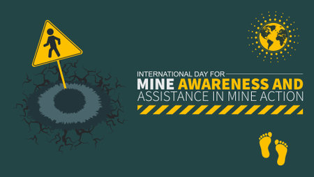 International Mine Awareness Day, A Step Toward a Safer Worldのイラスト素材