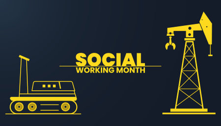 National Social Work Month background banner or poster design template