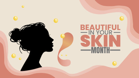 Celebrate You, Beautiful in Your Skin Month design temlet for poster banner.のイラスト素材