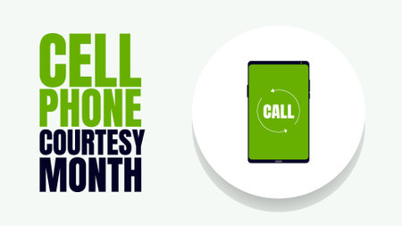 Mind Your Mobile, A Guide to Cell Phone Courtesy design templet for background poster bannerのイラスト素材