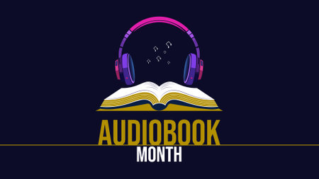 Listen Up, Celebrating National Audiobook Month design templetのイラスト素材