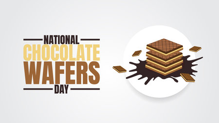 National Chocolate Wafers Day, A Crispy, Chocolatey Celebrationのイラスト素材