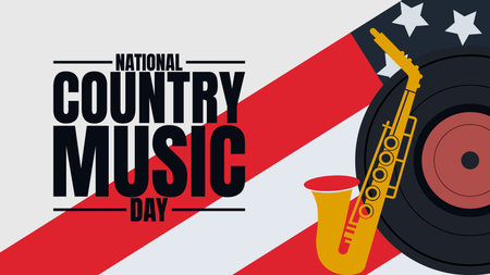 National Country Music Day, Celebrating the Soundtrack of the Heartlandのイラスト素材