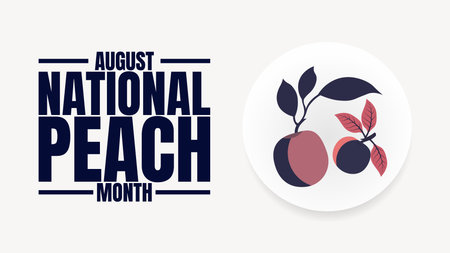 National Peach Month Designs, Juicy Fruit Art and Vector Graphicsのイラスト素材