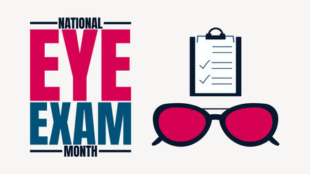 National Eye Exam Month Designs, Vision Care Posters and Vector Artのイラスト素材
