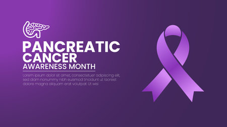 Pancreatic Cancer Awareness Month, Fight with Hope design templetのイラスト素材