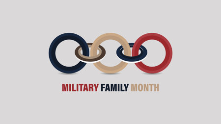 Military Family Month, Honoring Service and Sacrificeのイラスト素材