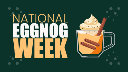 National Eggnog Week, Holiday Drink, Festive Beverage, Eggnog Celebrationのイラスト素材