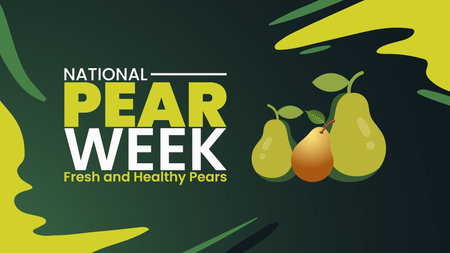 National Pear Week, Juicy Pears, Nutritious Snack, Fruit Illustration Conceptのイラスト素材