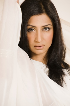beauty shot of an Indian female model in studio.の写真素材