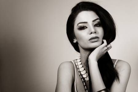 beauty portrait of an attractive Indian girlの写真素材