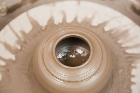terracotta clay potの写真素材