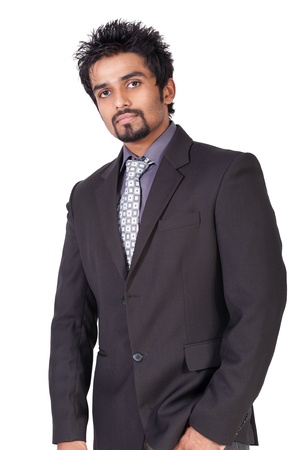 portrait of a young happy Indian businessmanの写真素材