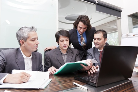 group of young multiracial businessmen in a meetingの写真素材