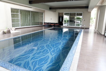 swimming pool in a luxury houseの写真素材