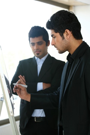 small group of businessmen in meetingの写真素材