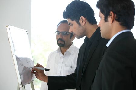 small group of businessmen in meetingの写真素材