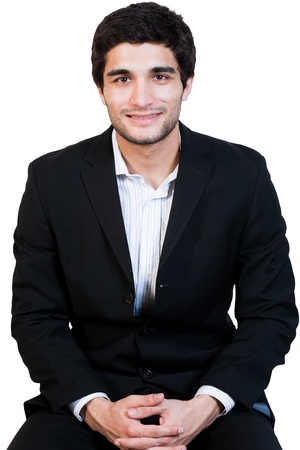 portrait of young and happy businessmanの写真素材