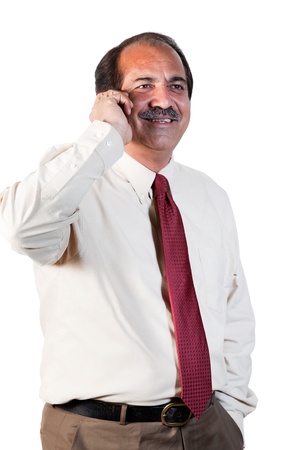 happy mature businessman talking on the mobilel phoneの写真素材