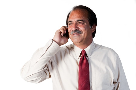 happy mature businessman talking on the mobilel phoneの写真素材
